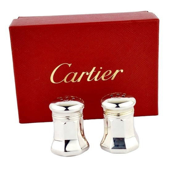 Cartier Salt And Pepper Sterling Silver Shakers