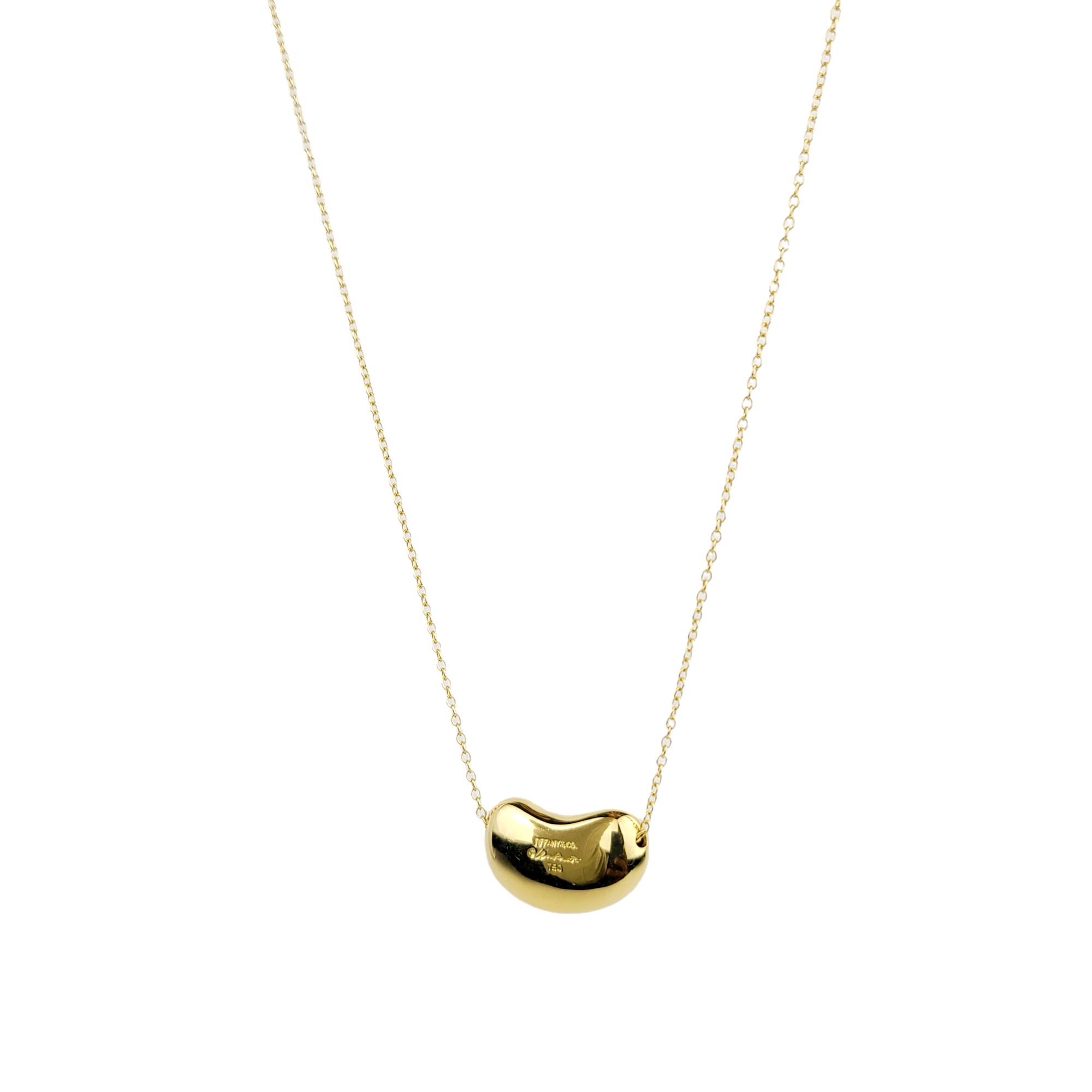 Elsa Peretti® Bean® design Pendant in Yellow Gold, 18 mm | Tiffany & Co.